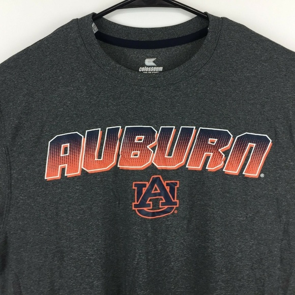Auburn Tigers Mens Logo Short Sleeve Grey Tee - Picture 2 of 8